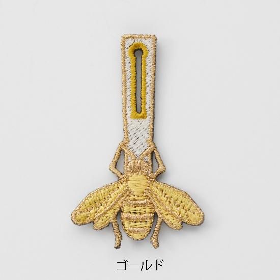 ボタンフック 刺繍アクセサリー 蜂 bee ボタンフック 刺繍アクセサリー 蜂 bee