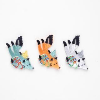ボタンフック 刺繍アクセサリー きつね fox 【AXXYCOOL model】