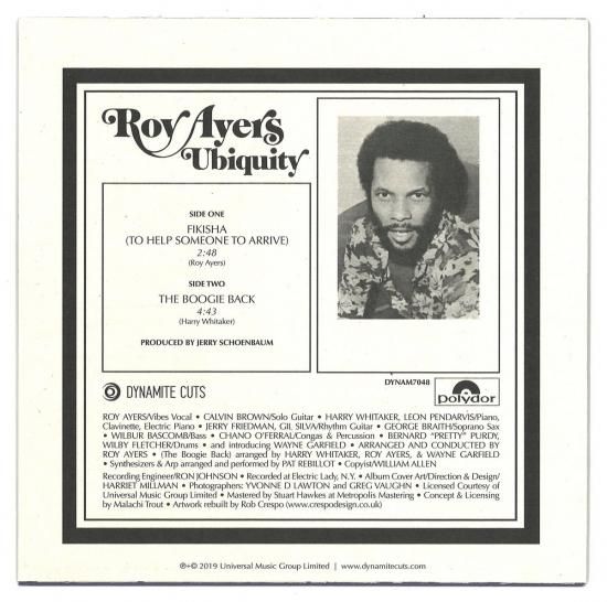 32829 BOOGIE BACK SPECIALLIMITED ブギーバック Roy Ayers Ubiquity | Fikisha / The Boogie Back - MOOVE
