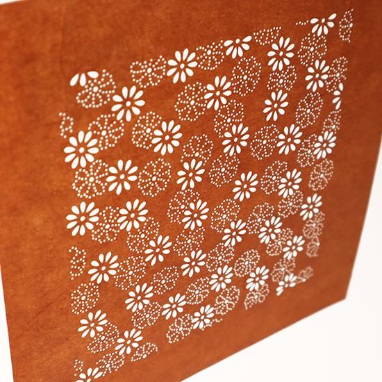 伊勢型紙A 染め型紙 今坂千秋 15×15cm（彫り面積10×10cm）1枚