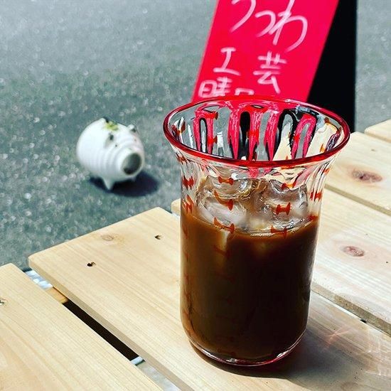 縄文タンブラー 赤 肥前びーどろ（副島硝子工業）直径80mm×高さ