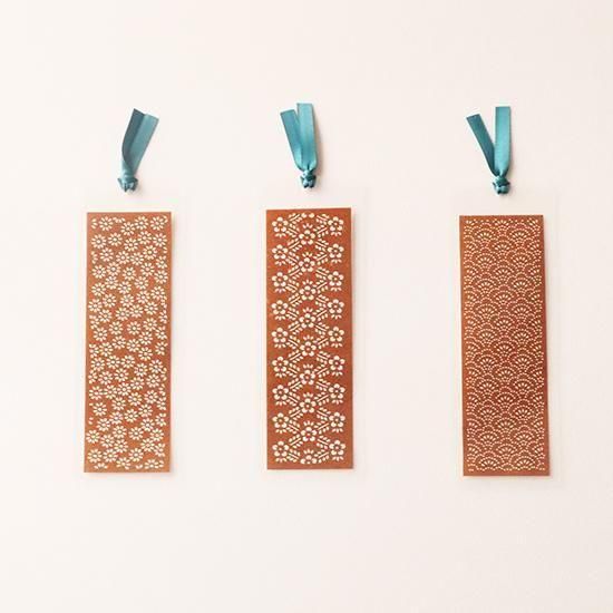 伊勢型紙 しおりセットB 今坂千秋 48×138mm 3枚【クリックポスト対応可】