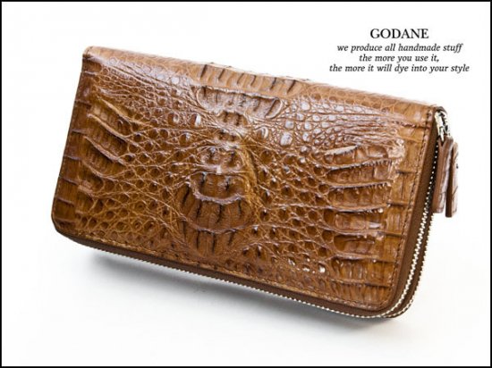 【新品】GODANE 天然 カイマン クロコダイル 革 8098 メンズ 財布