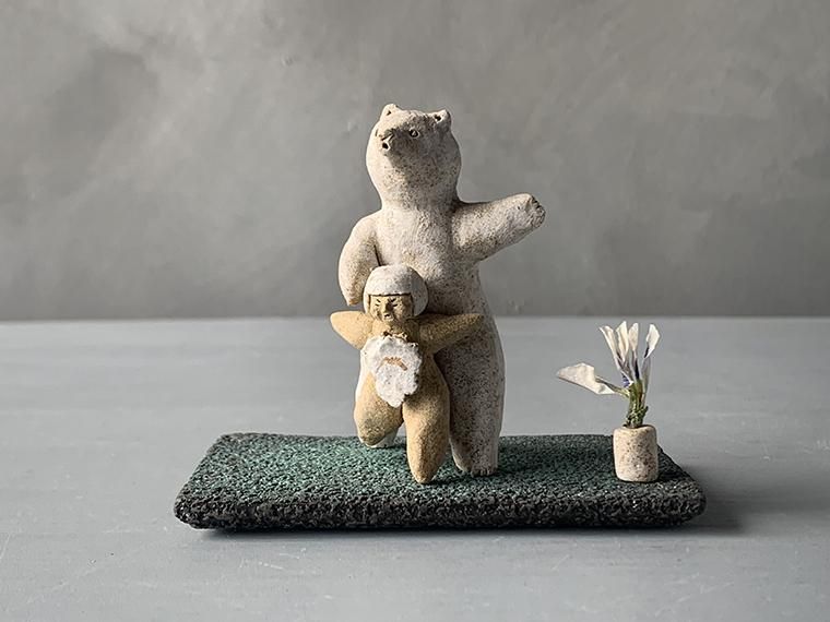 ウサギ ハンドメイド・手芸 ena 陶土オブジェ