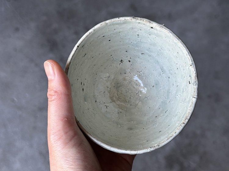 長谷川奈津さん作品 【粉引き飯茶碗】抹茶茶碗として活用 中古