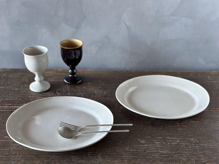 オーバル皿・大(白磁)/伊藤叔潔 - 櫻茶屋オンラインショップ