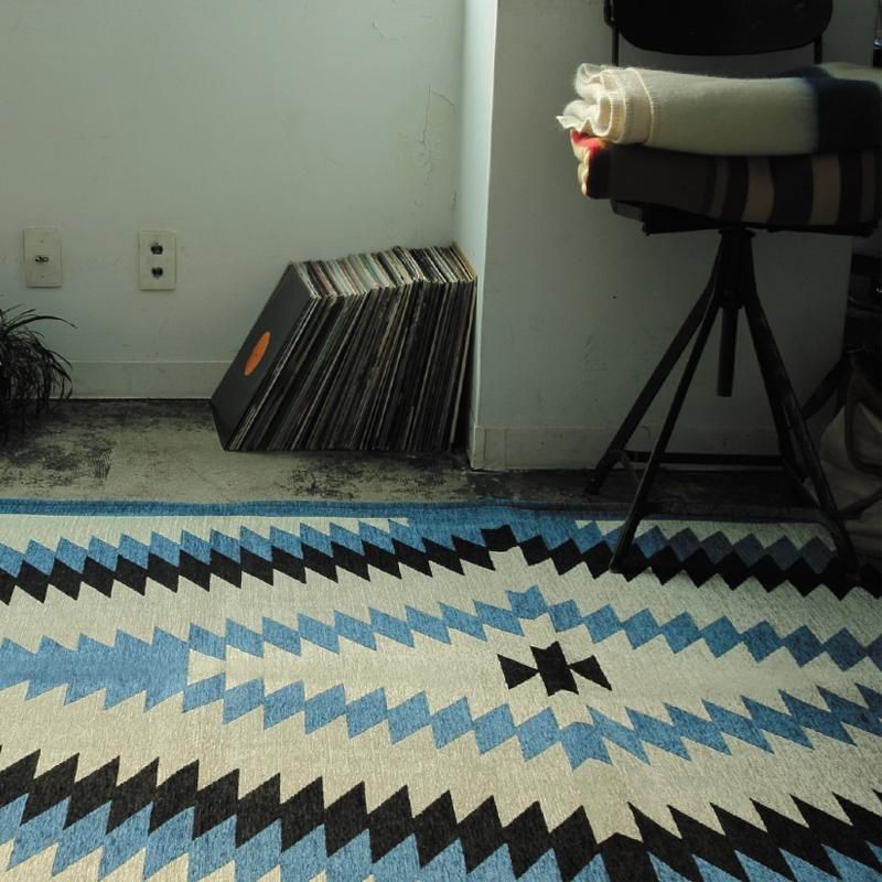 送料無料】 NATIVE RUG-LIGHT BLUE- ( ネイティブラグ ブルー ) 120×180cm