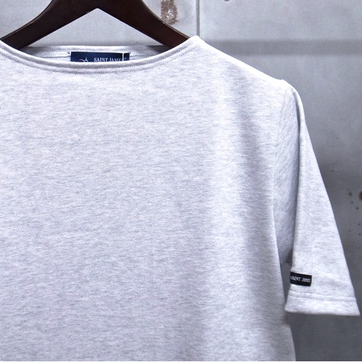 SAINT JAMES OUESSANT - SHORT SLEEVE GRIS CLAIR (霜降りペールグレー) 03JC1325/1 - ALL  DAY DAY LIGHT