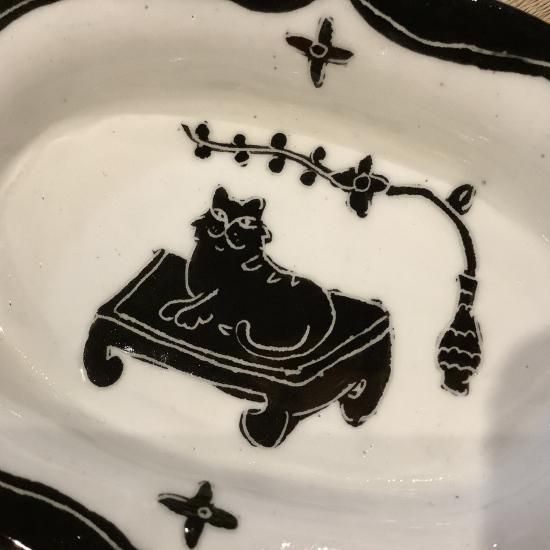 希少＊藤森ちかこさん＊小皿＊新品 藤森ちかこさん 豆皿 猫
