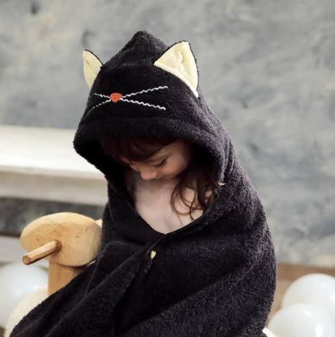 miwanissimo 2012 猫耳付きフードタオル 今治 kontex ねこさん フード付バスタオル | ボリュームたっぷり