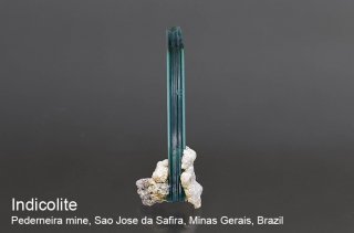 インディゴライト　結晶石　ブラジル産｜Pederneira mine, Sao Jose da Safira, Minas Gerais, Brazil｜リシア電気石｜Indicolite｜