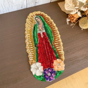【メキシコ製】グアダルーペの聖母「マリア像」スパンコールワッペン