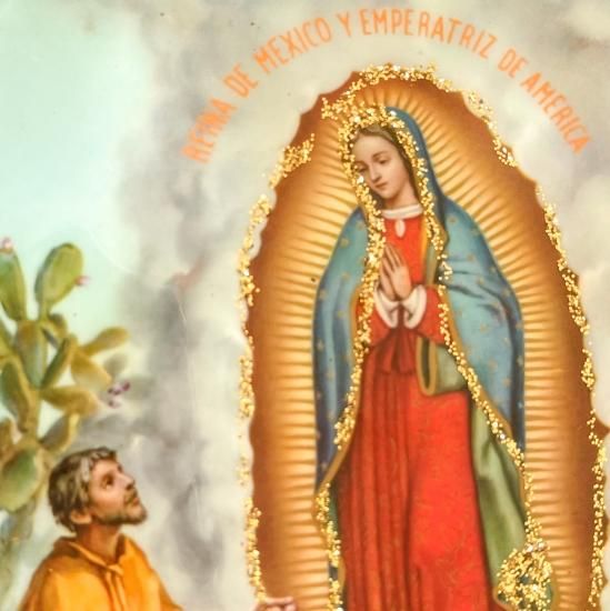 メキシコ製 グアダルーペの聖母 マリア像 絵画 壁飾り ディエゴと