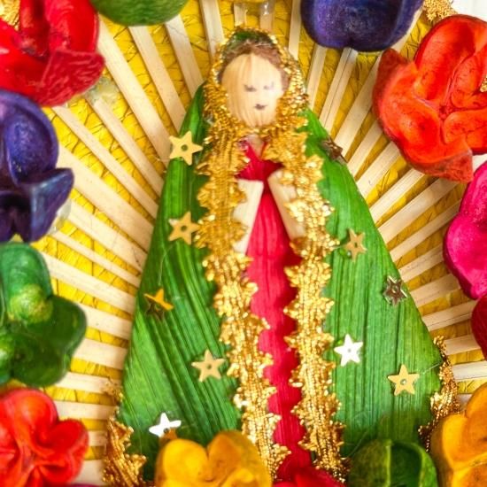 1点物　作家作品　グアダルーペ　マリア　装飾アートピース　メキシコ　壁飾り メキシコ製】グアダルーペの聖母「マリア像」 パルマと
