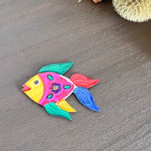 【メキシコ製】オハラタ ブリキマグネットSS（魚）