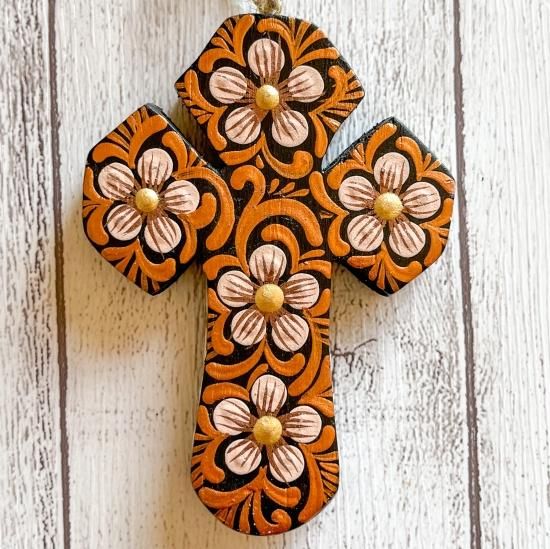 十字架　クロス　メキシコ　木彫り メキシコ ウッド クロス コラソン アート インテリア 聖心