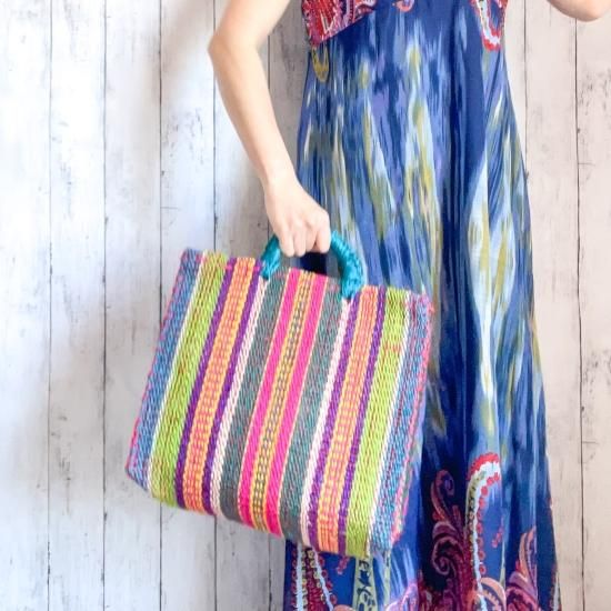 メキシコ製】カラフルなマゲイバッグ（トート型）