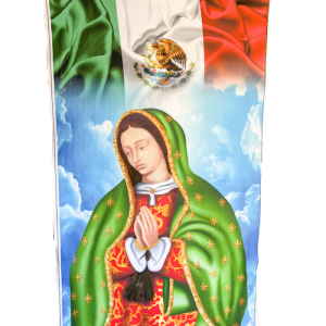 【メキシコ製】グアダルーペの聖母「マリア像」のタペストリー（国旗） 布 ファブリック 壁掛け プリント