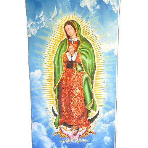 メキシコ製】グアダルーペの聖母「マリア像」のタペストリー(後光