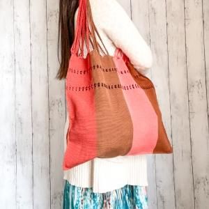 ハンモックバッグ メキシコバッグ メキシコ トートバッグ オレンジ グレー FUNNY公式ストア ハンモックバッグ メキシコ トートバッグ