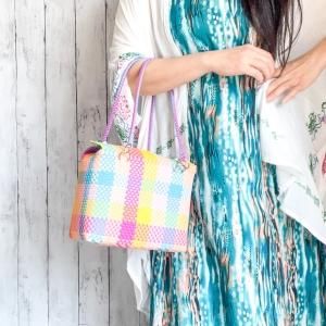 新品＊メルカドバッグ21＊メキシコ雑貨＊オレンジ×グレー系＊ハンドバッグ メルカドバッグ・メキシコハンドメイド雑貨通販【Viva la Vida】