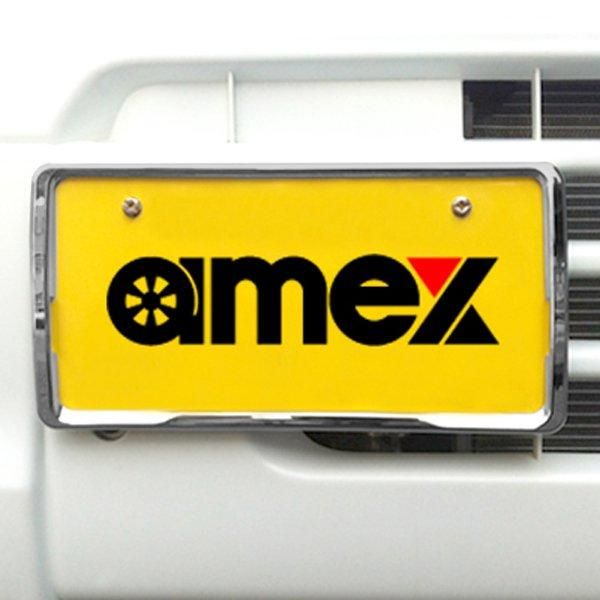 ナンバープレートフレーム シルバー 2枚セット AMEX-A11S - AMEX