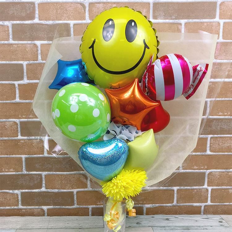 ニコちゃん花束バルーン 誕生祝い バースデー お誕生会 出産祝い 発表会 コンサート 電報 祝電 メッセージ サプライズ 花束 ブーケ バルーンバンチ キャラクター 子供 キッズ 男の子 女の子 Sweet Heart Balloon