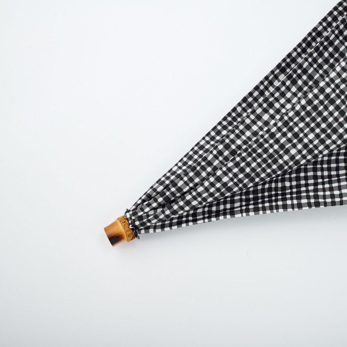 ボンボンストア　ブラックチェック　折りたたみ傘 ボンボンストア ドローイングチェック 折りたたみ傘 ブラック