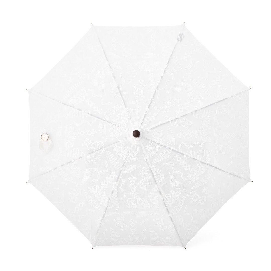 ＊日傘　刺し子　白　ハンドメイド　838 日傘刺し子白ハンドメイド838