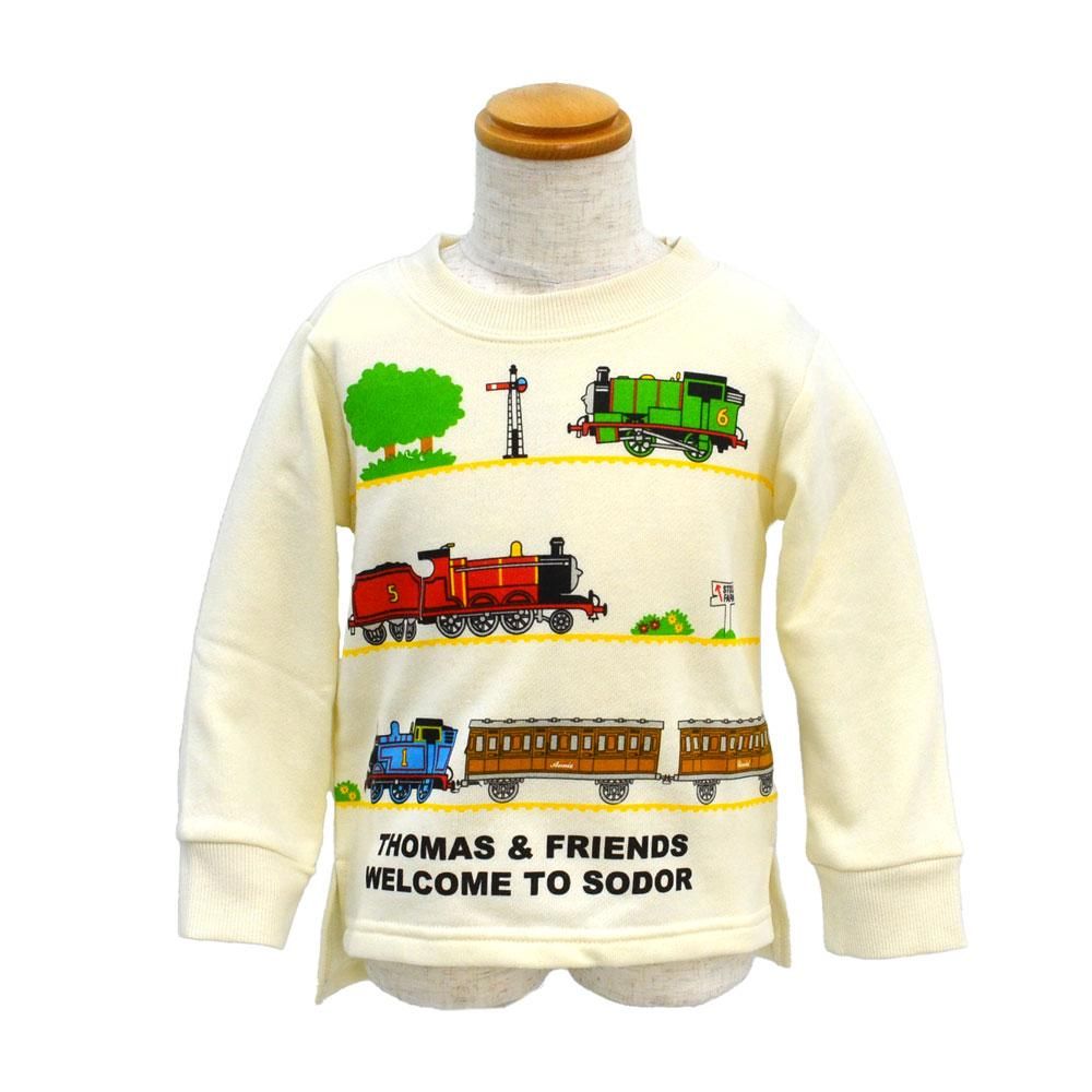 トーマス裏毛裾スリットトレーナー (アイボリー) 100cm 341TM5011 TO トーマスグッズのオフィシャルストア きかんしゃトーマス 公式オンラインストア トーマストレーナー