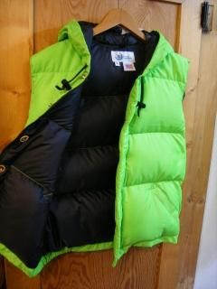 crescent down works ダウンベスト グリーン×タン Crescent Down Works クレセントダウンワークス CRESCENT DOWN