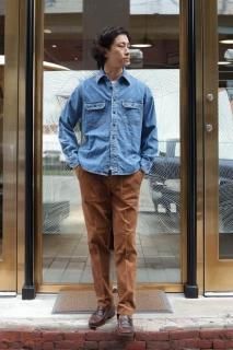 『CAMCO』(カムコ)長袖 ウォッシュド デニム シャツ 日本製