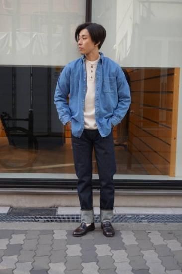 Baggy バギー 長袖 ウォッシュド デニム ボタンダウンシャツ 日本製 インポートグッズ ファースト Baggy バギー 長袖 ウォッシュド デニム ボタンダウンシャツ 日本製 インポートグッズ ファースト