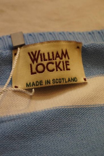 『WILLIAM LOCKIE』（ウイリアム　ロッキー）別注　半袖コットン　ボーダーセーター　スコットランド製 - インポートグッズ　ファースト