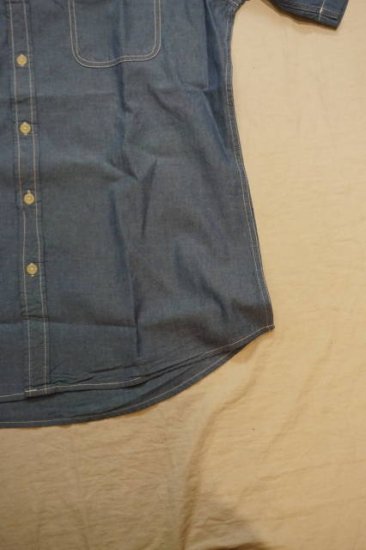 CAMCO（カムコ） 半袖　シャンブレーシャツ 　　半袖ワークシャツ ブルー - インポートグッズ　ファースト