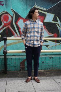 『H BY FIGER』（エイチ　バイ　フィガー） チェックネルシャツ 　長袖 ボタンダウンシャツ  　日本製   　 ブルー