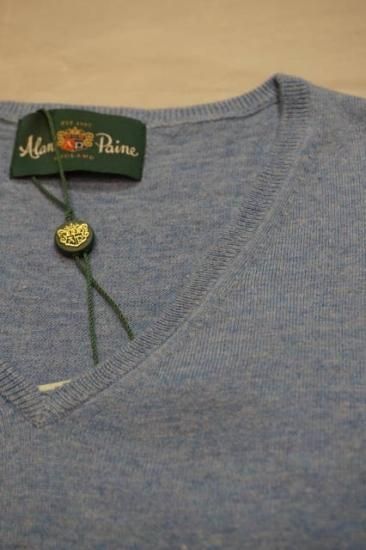 ALAN PAINE』 (アラン ペイン) Vネック 長袖 セーター コットン