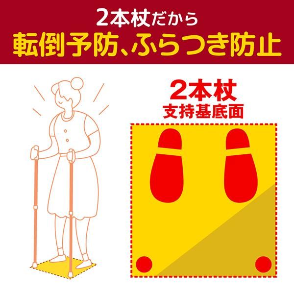 あんしん2本杖｜ご高齢者の転倒予防・リハビリに2本の杖で安定