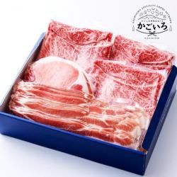 鹿児島県産黒牛・かごしま黒豚しゃぶしゃぶセット＜岩元精肉店＞