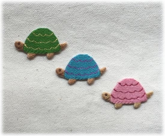 カメと看板 フェルト名札 ワッペン 保育園 名前フェルト