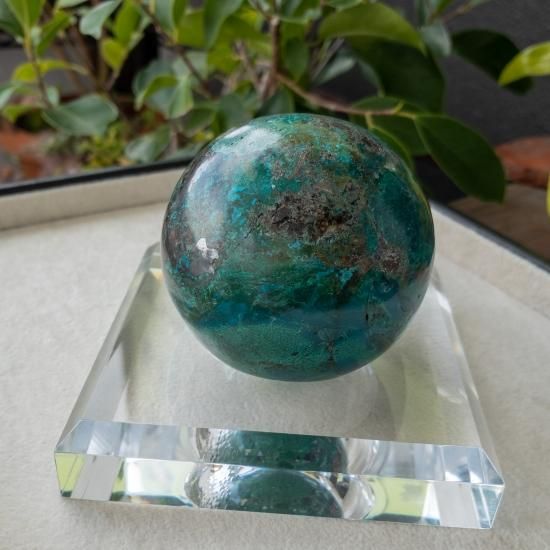 ペルー産】クリソコラ/マラカイト【丸玉】01 - 天然石とハンドメイド