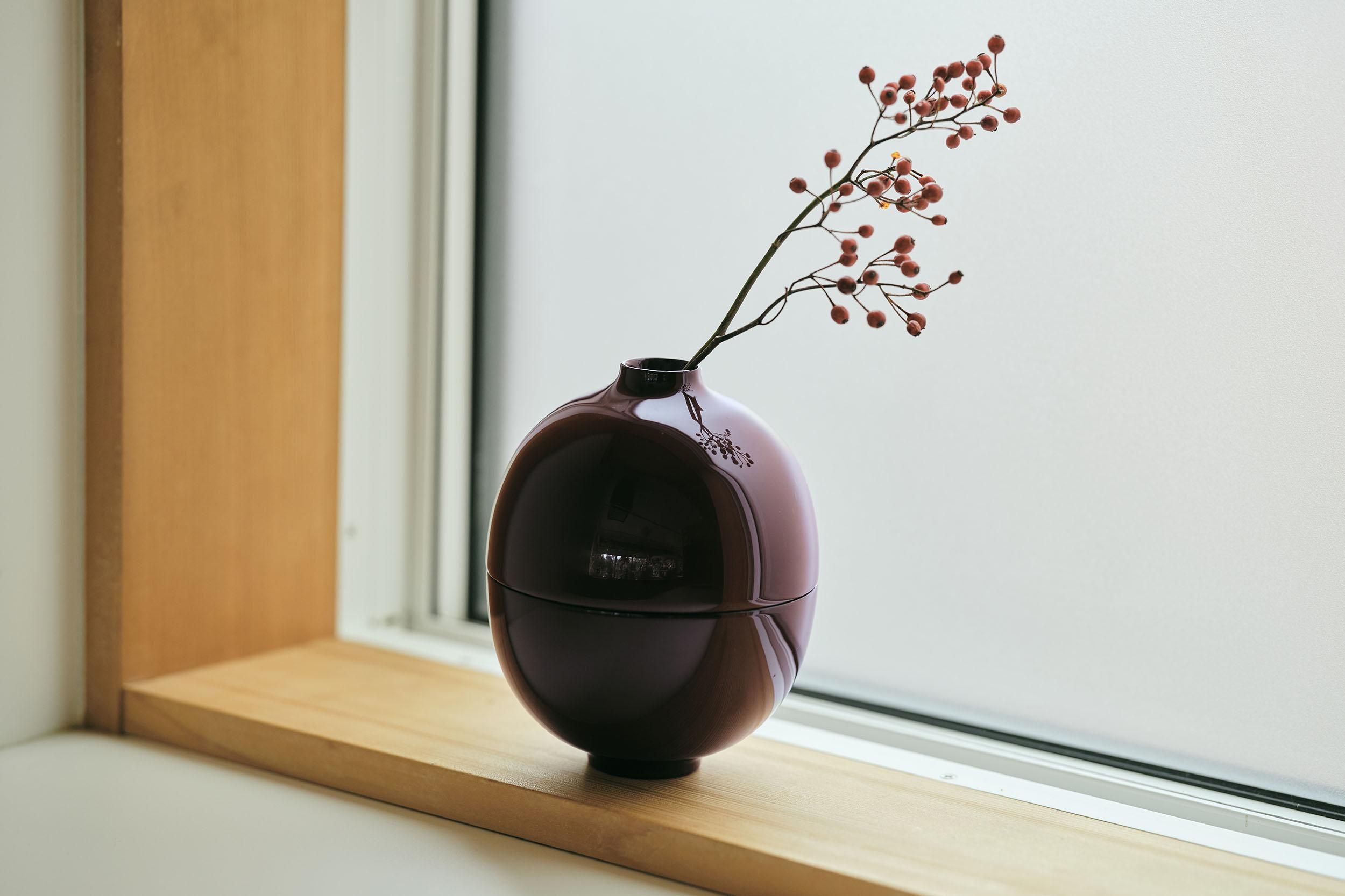 自然釉越前かぶら花入