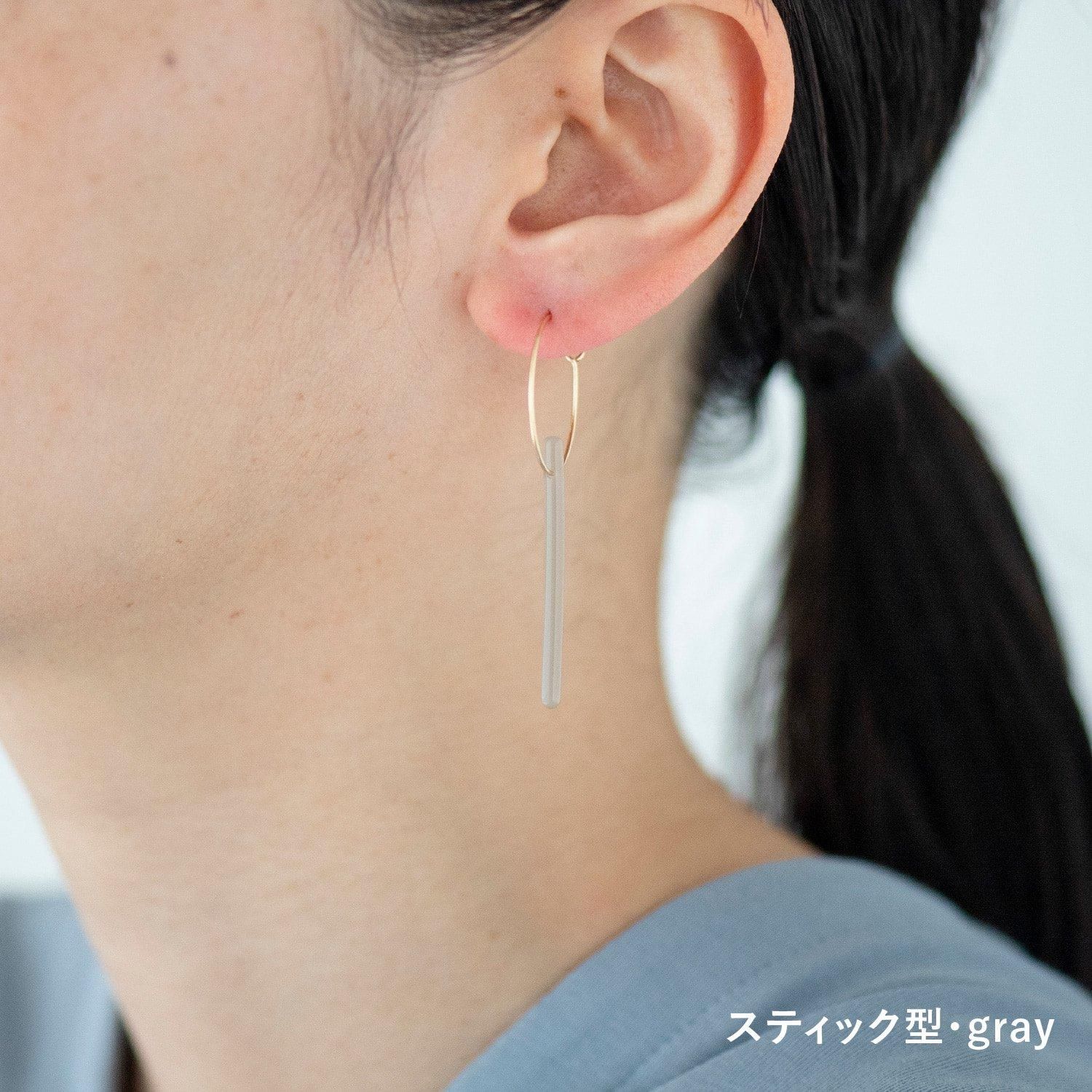 1ペア販売 フープ ピアス パイプフープ ホワイト ゴールド 14k