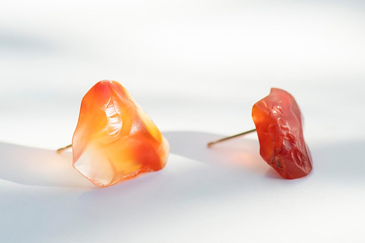 未使用＿Kakikomi earrings / 若狭めのう細工（ピアス） Kakikomi earrings / 若狭めのう細工（ピアス/イヤリング