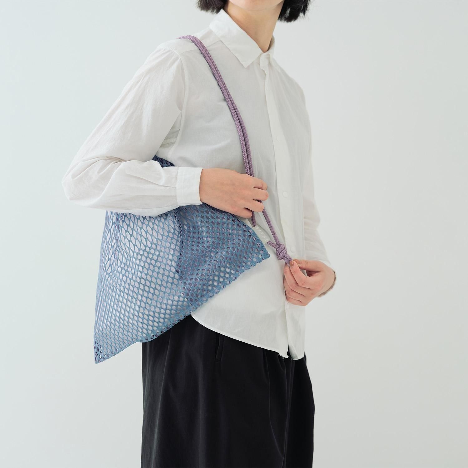 レーヨン素材のハンドメイドバック twotone bag | カラーネットバッグ - SAVA!STORE