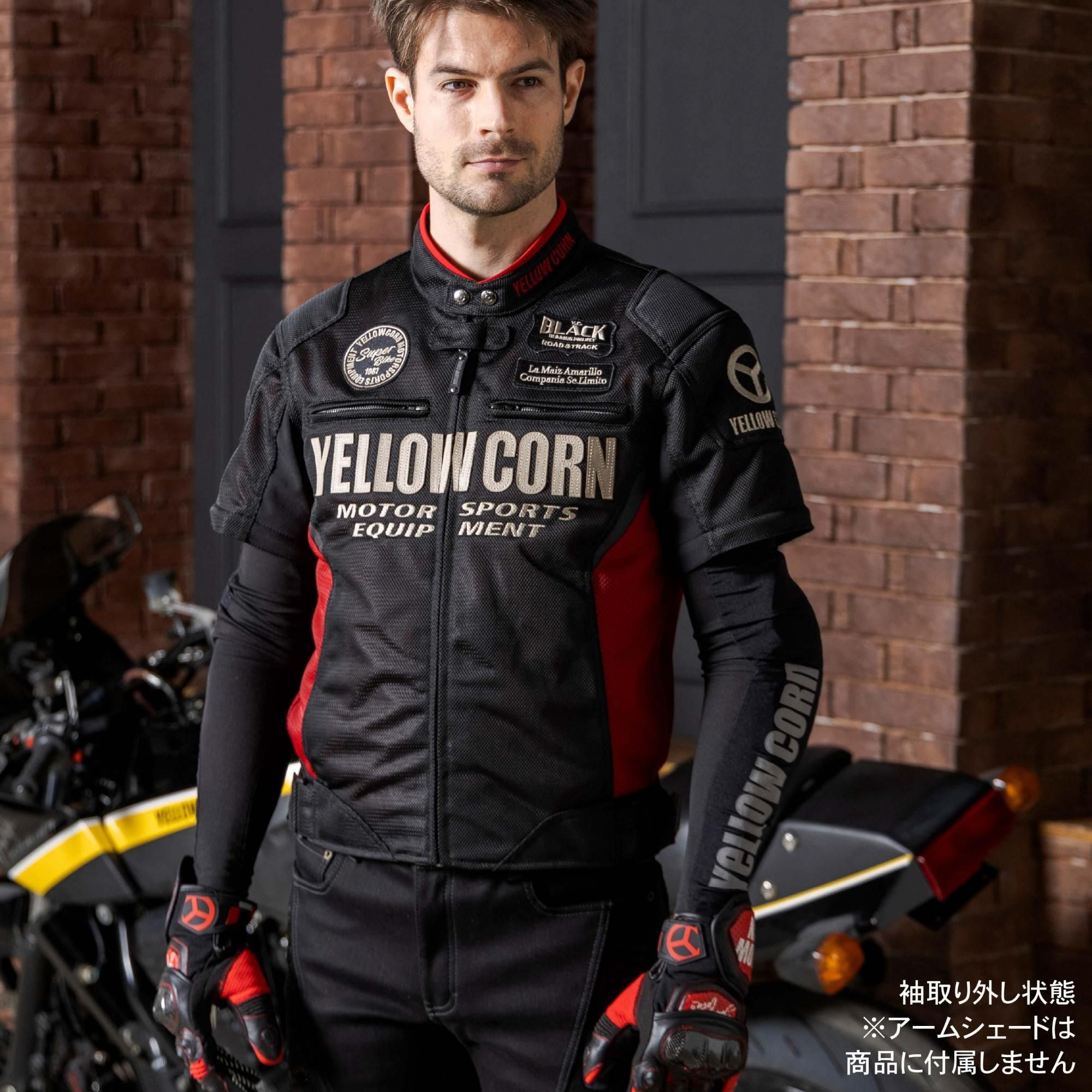 YB-5102 MESH JACKET 【BLACK/RED】 - YELLOW CORN Official web shop