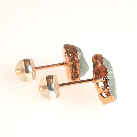 アクアマリンの原石ピアス(10110LU-H119003)｜天然石