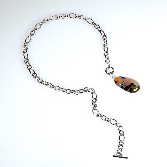 ホワイトアゲート 2連ネックレス グリーンストーン ホワイトアゲート 2