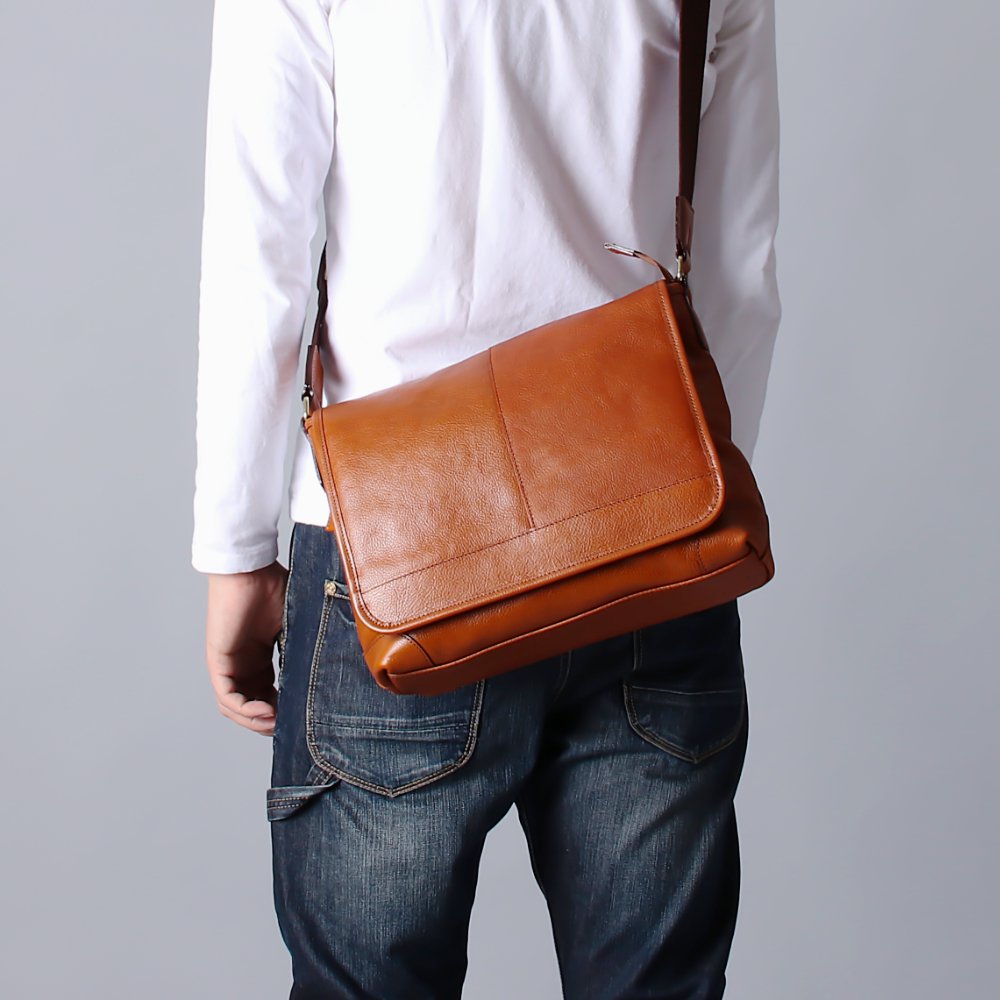豊岡鞄 皮革横型フラップSD（ブラウン）-