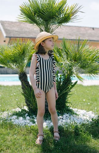 【ZoZIO】Emma swim wear（black stripe)  2023SS